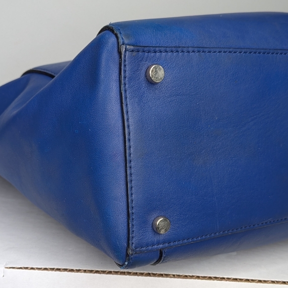 Kate Spade New York Tote Hampton Road Davis Blue Smooth Leather Turn Lock Large - Picture 13 of 16